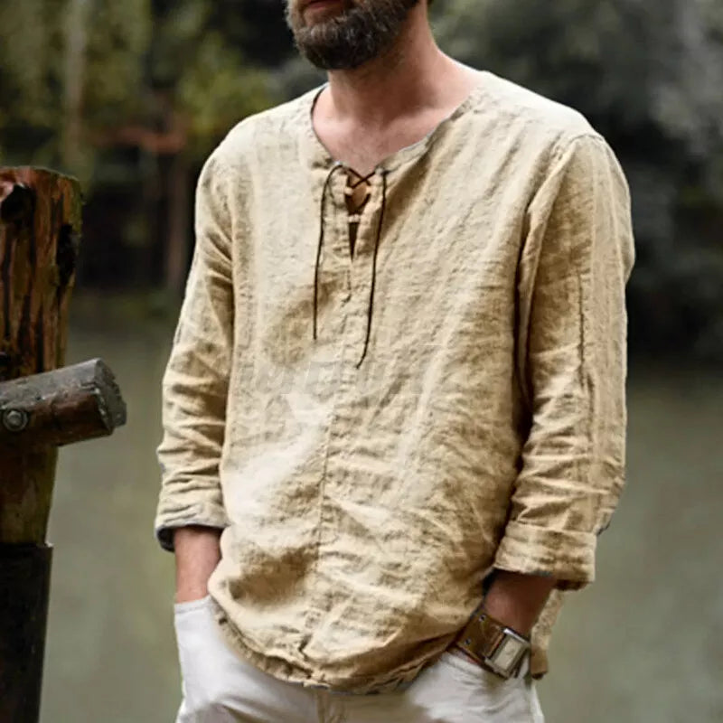 Casual Linen Blend Shirt for Men