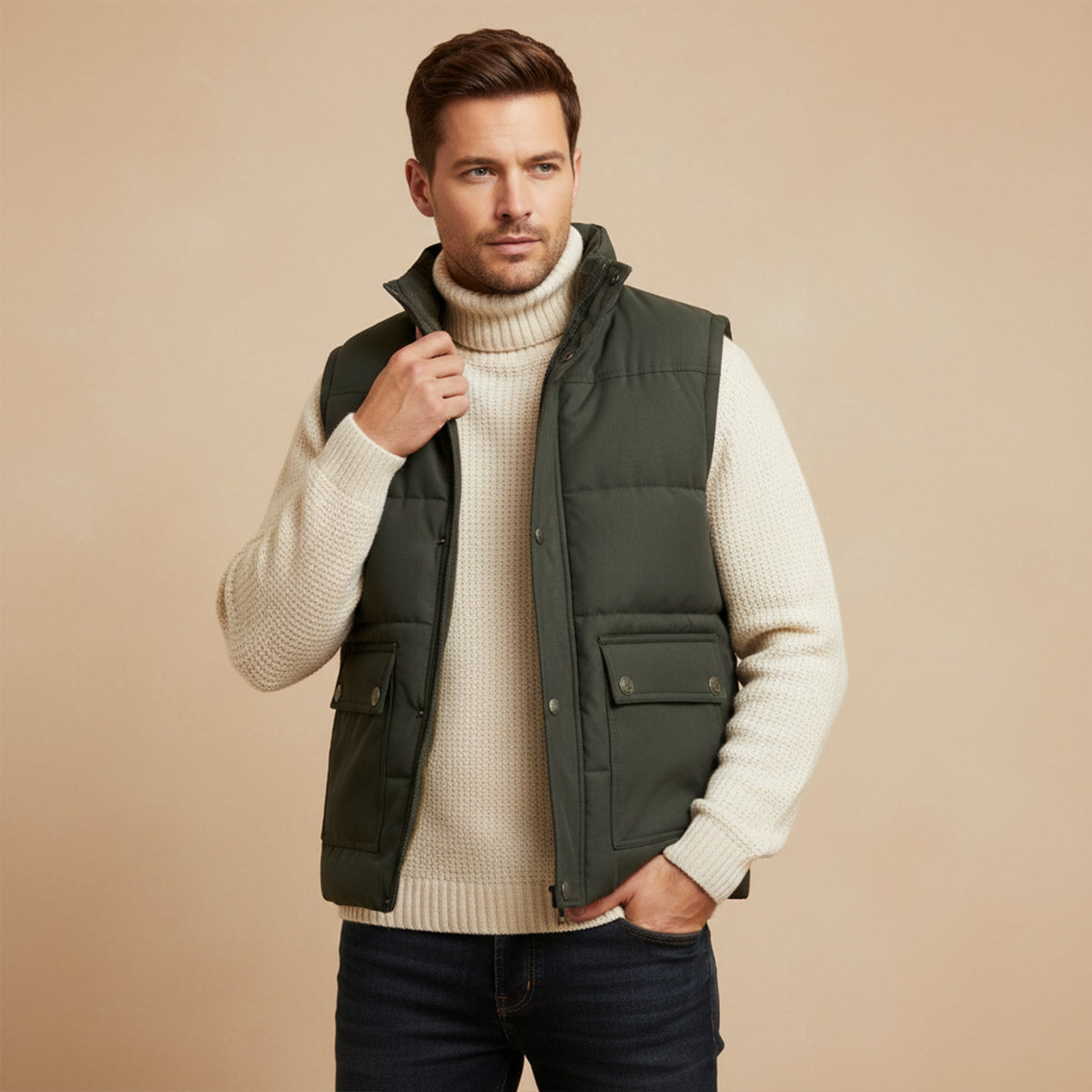 Thermal Insulated Men's Fleece Lined Winter Vest