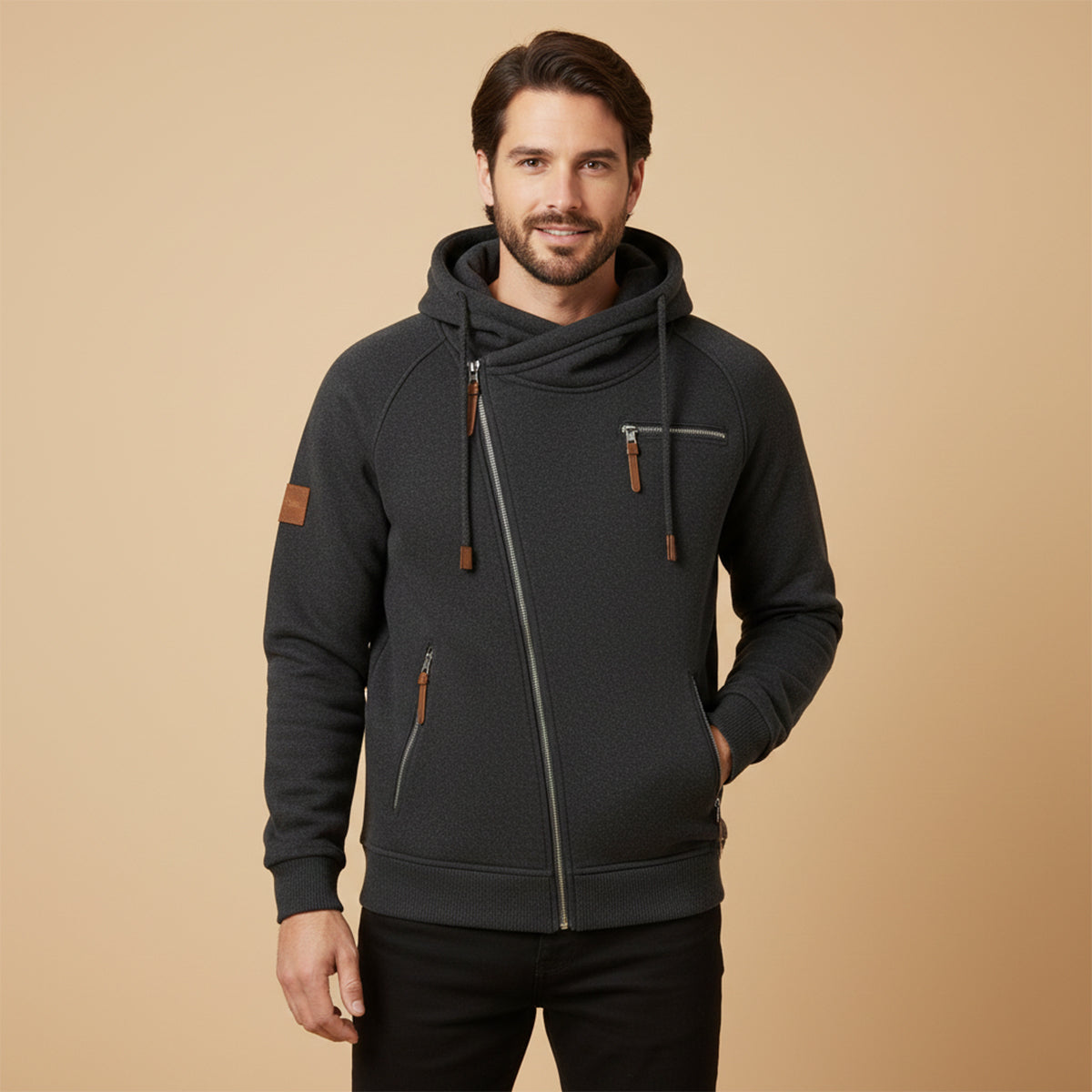 Classic Zipper Up Hooded Jacket