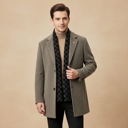 Thermal Men's Faux Fur Parka Coat with Scarf