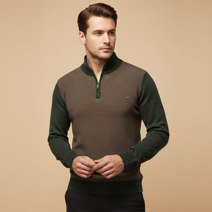 Warm Men's Half Zip Winter Knit Sweater