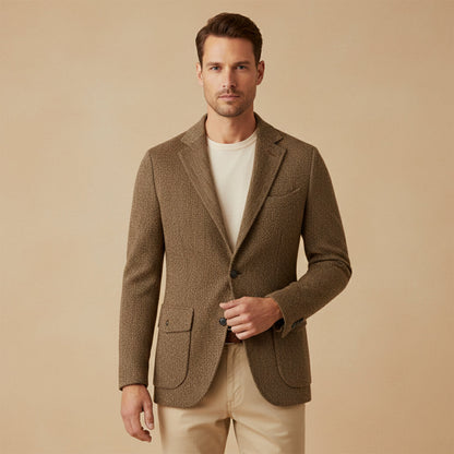 Classic Men's Wool Tweed Blazer Jacket
