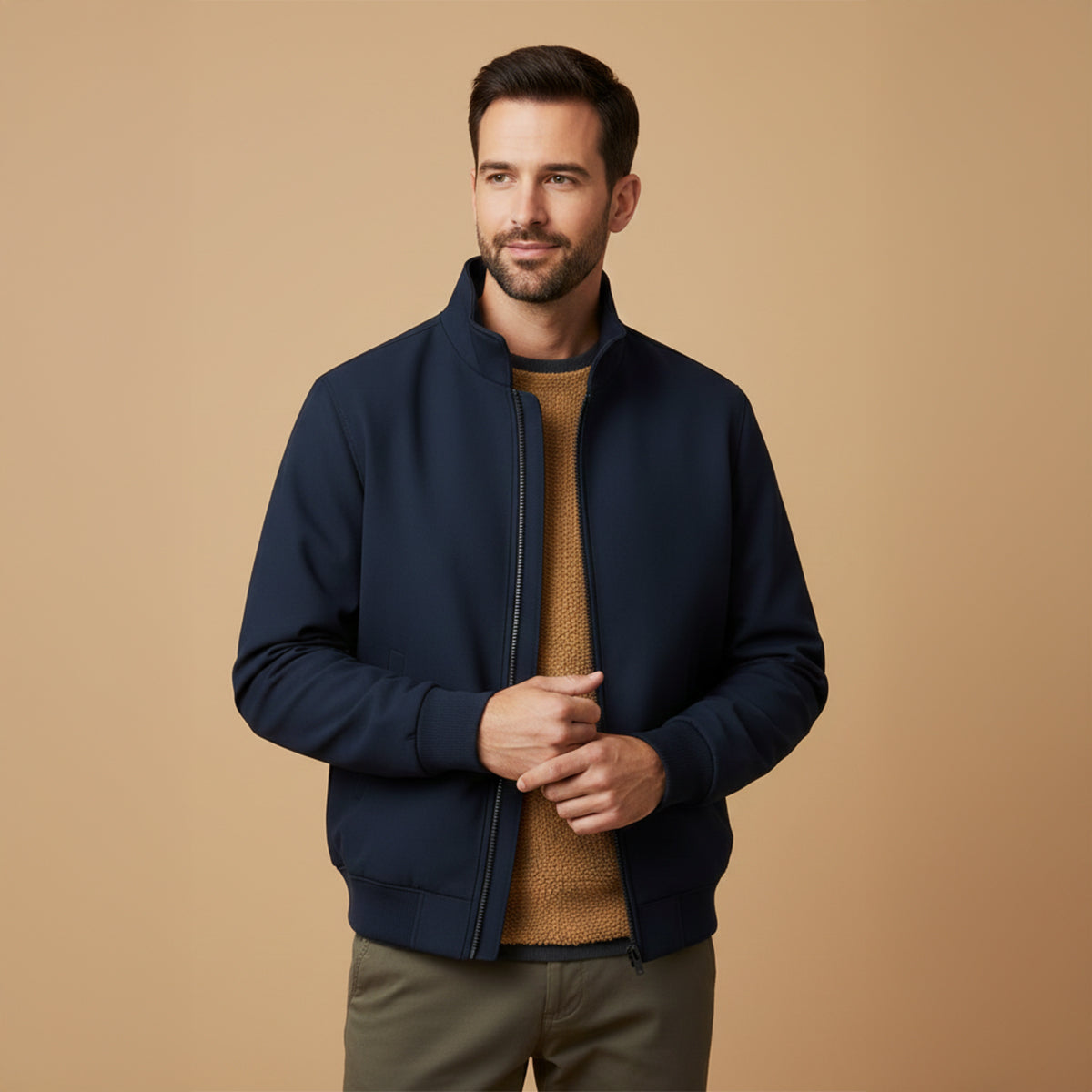 Waterproof Men's Fleece Jacket - Lightweight Windbreaker Coat