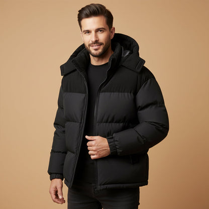 Warm Men's Insulated Puffer Hooded Coat