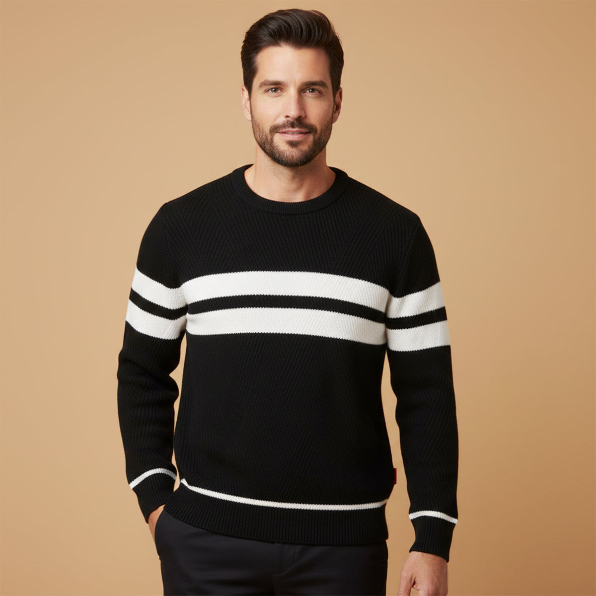 Stylish Men's Long Sleeve Fall Pullover Sweater