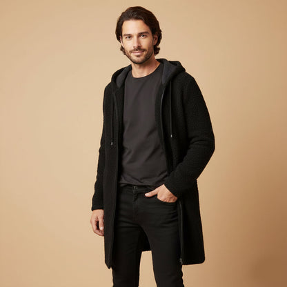 Cozy Oversized Men's Knit Hoodie Jacket