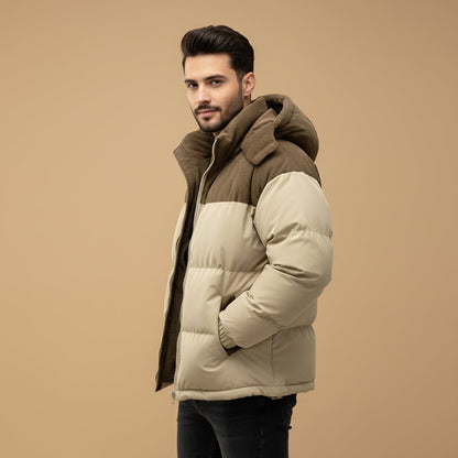 Warm Men's Insulated Puffer Hooded Coat