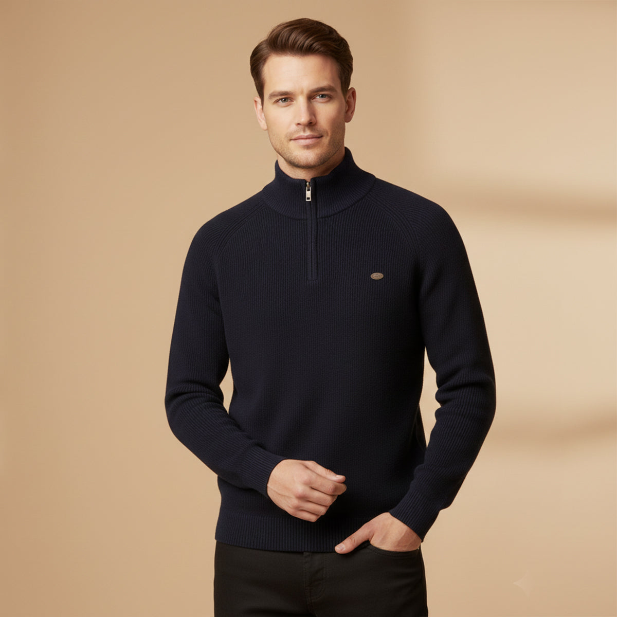 Classic Men's Cotton Quarter Zip Jumper Sweater