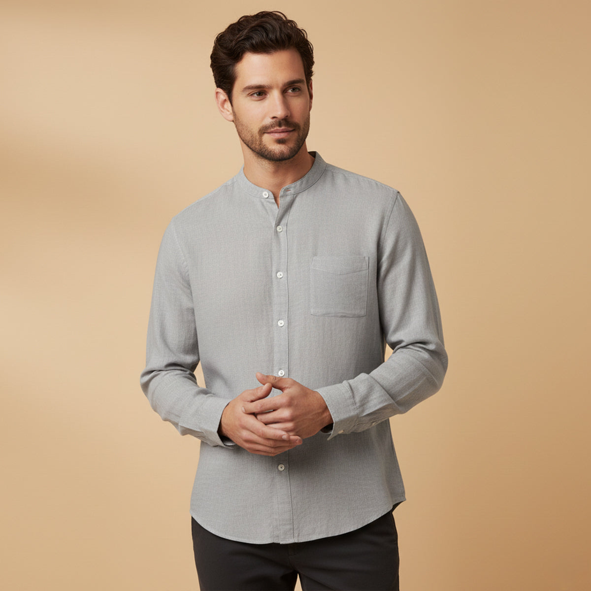 Classic Casual Long Sleeve Men's Shirt