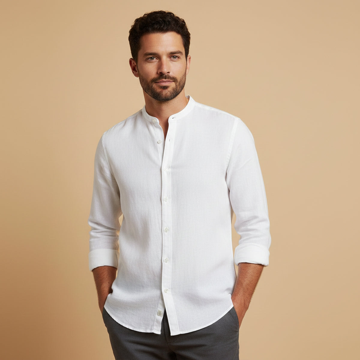 Lightweight Breathable Linen Mens Shirt Loose Fit