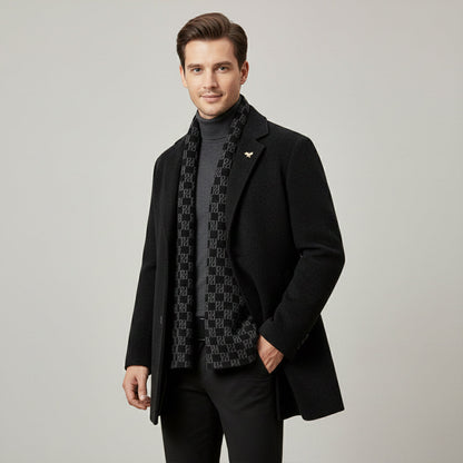 Thermal Men's Faux Fur Parka Coat with Scarf