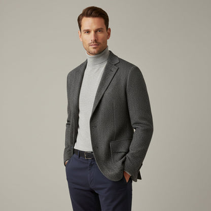 Classic Men's Wool Tweed Blazer Jacket