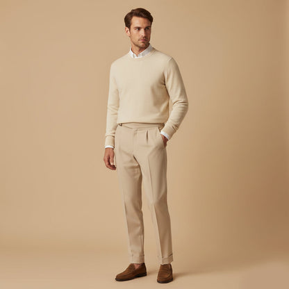 Classic Fit High Waisted Dress Pants for Men