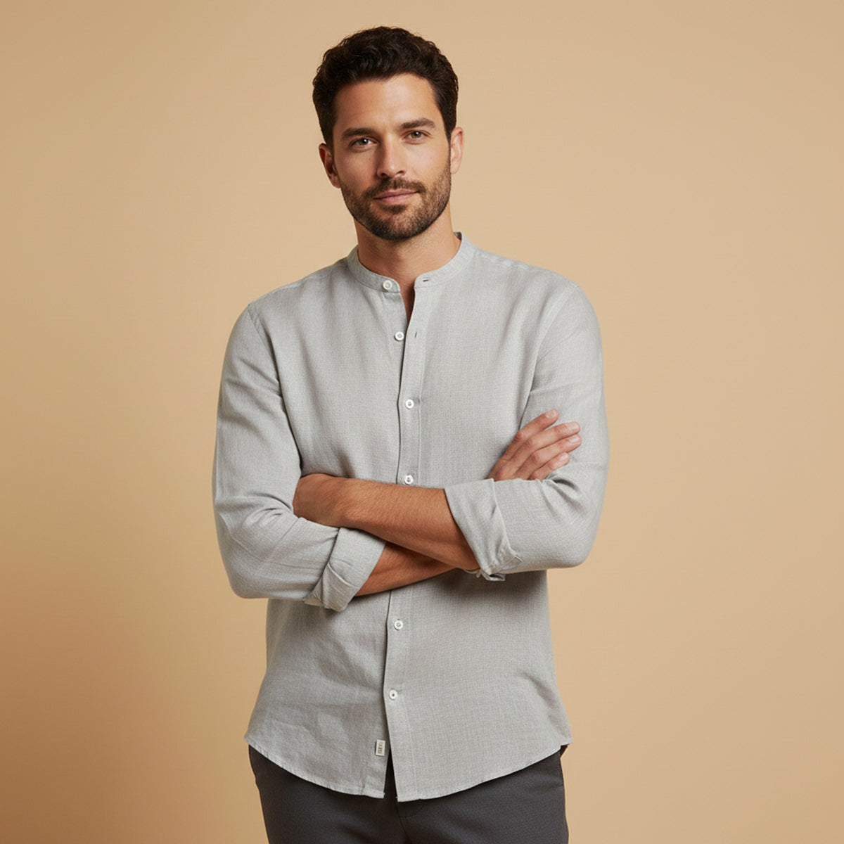Lightweight Breathable Linen Mens Shirt Loose Fit