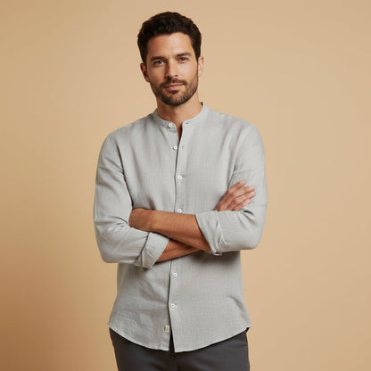 Lightweight Breathable Linen Mens Shirt Loose Fit