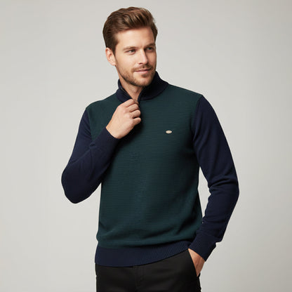 Warm Men's Half Zip Winter Knit Sweater