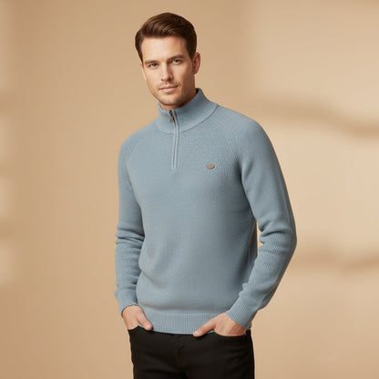 Classic Men's Cotton Quarter Zip Jumper Sweater