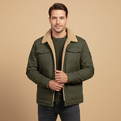 Warm Men's Fleece Lined Padded Bomber Jacket