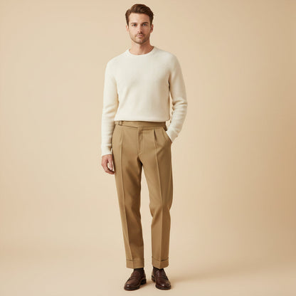 Classic Fit High Waisted Dress Pants for Men
