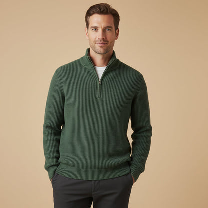 Luxury Men's Warm Cashmere Half Zip Jumper