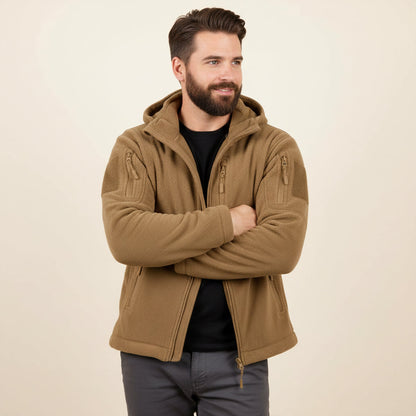 Warm Mens Fleece Hooded Tactical Jacket