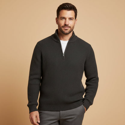 Luxury Men's Warm Cashmere Half Zip Jumper