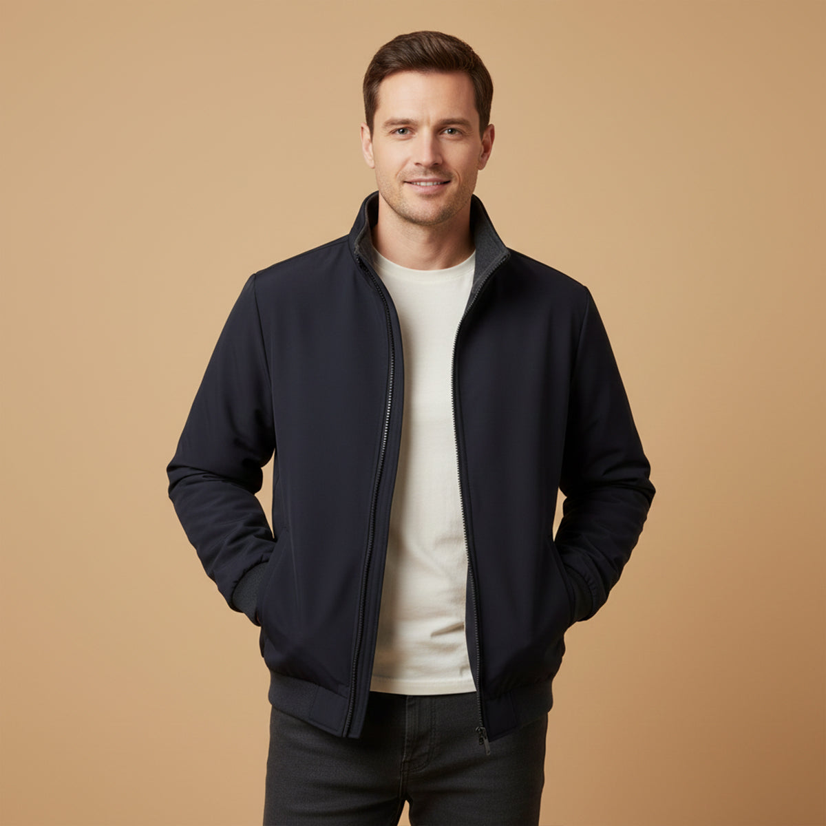 Waterproof Men's Fleece Jacket - Lightweight Windbreaker Coat