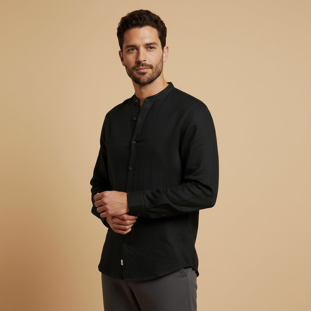 Lightweight Breathable Linen Mens Shirt Loose Fit