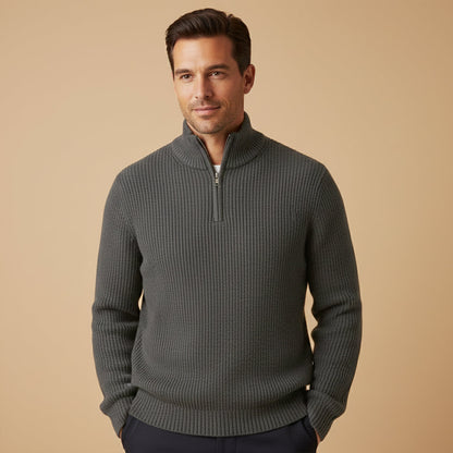 Luxury Men's Warm Cashmere Half Zip Jumper
