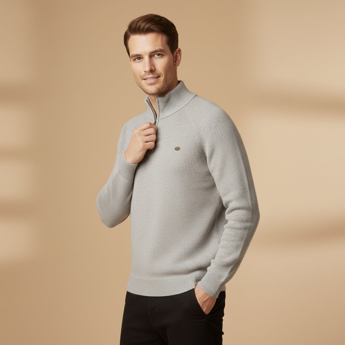 Classic Men's Cotton Quarter Zip Jumper Sweater