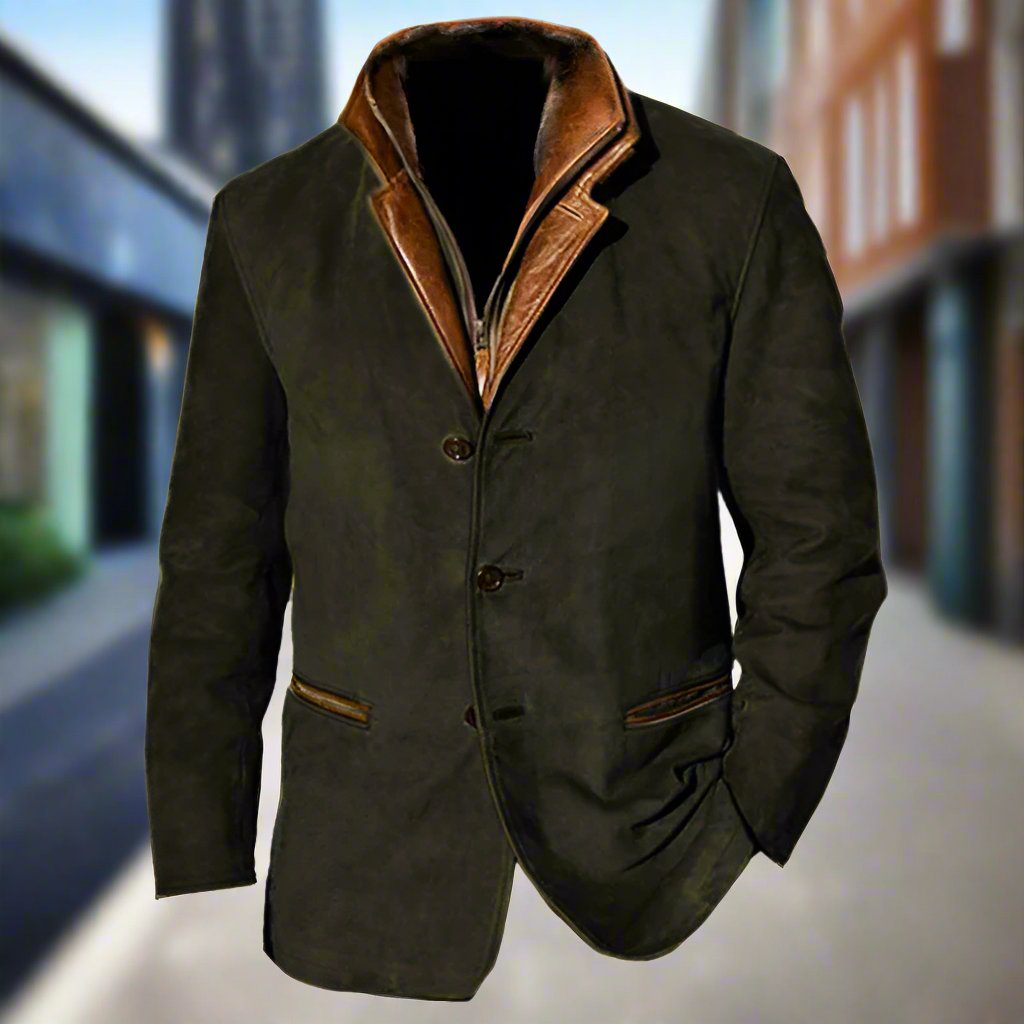 Slim Fit Mens Leather Look Jacket