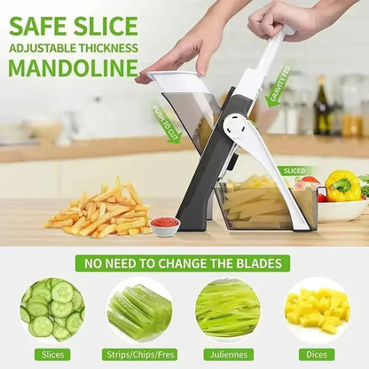 Safe 5-in-1 Vegetable Chopper (1+1 free) - VeggieChop Pro-Blue-Nora Luxe