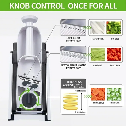 Safe 5-in-1 Vegetable Chopper (1+1 free) - VeggieChop Pro-Blue-Nora Luxe