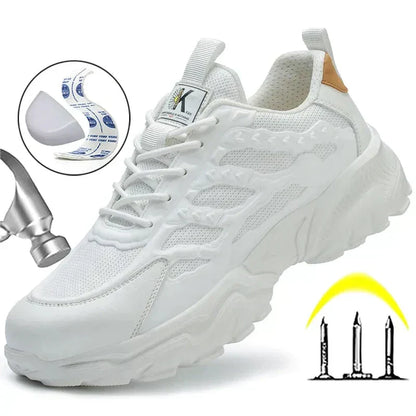 Safety Shoes for Men - TitanGuard-White-5.0-Nora Luxe