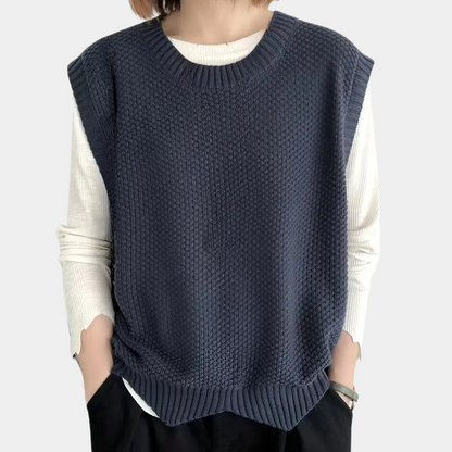Sala - Hip Knitted Cardigan for Women-Marine blue-XS-Nora Luxe