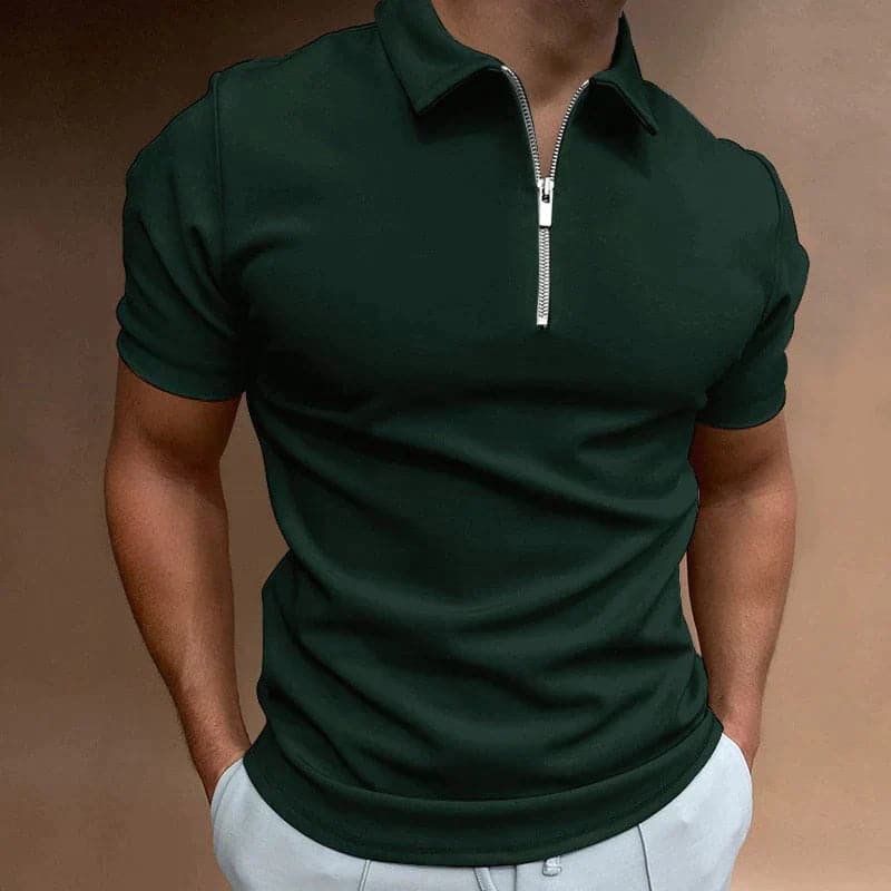 Image of Sam | Men's Zip Fitted Polo Shirt