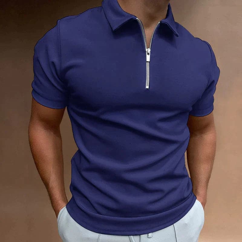 Image of Sam | Men's Zip Fitted Polo Shirt