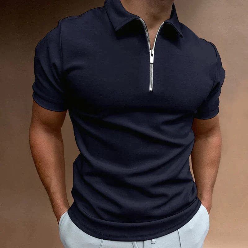 Image of Sam | Men's Zip Fitted Polo Shirt