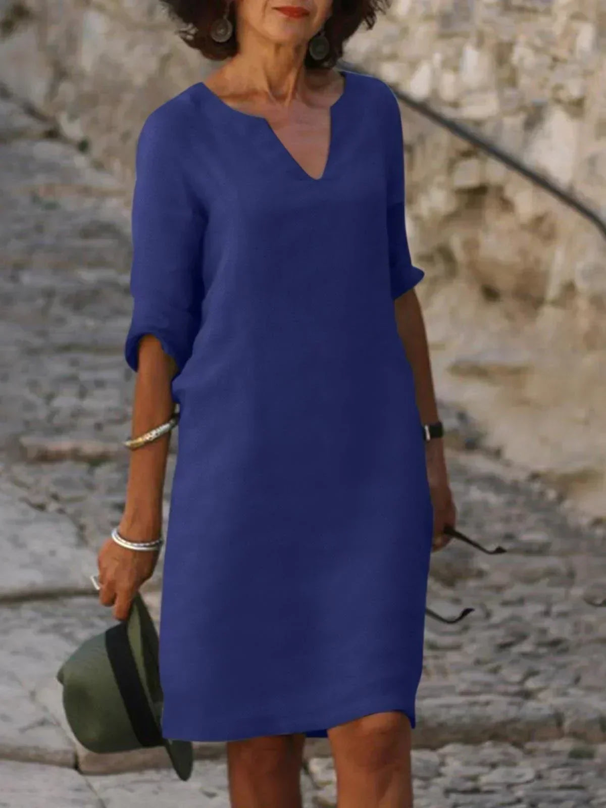 Chic V Neckline Women's Dress