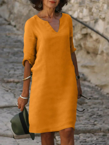Chic V Neckline Women's Dress