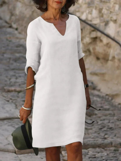 Chic V Neckline Women's Dress