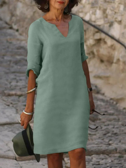 Chic V Neckline Women's Dress