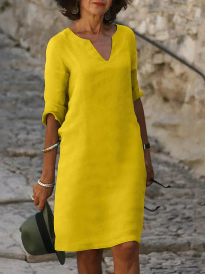 Chic V Neckline Women's Dress