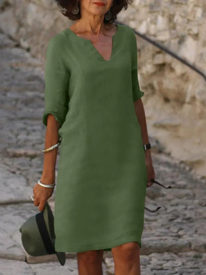 Chic V Neckline Women's Dress