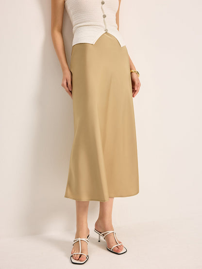 Luxury High Waist Silk Skirt
