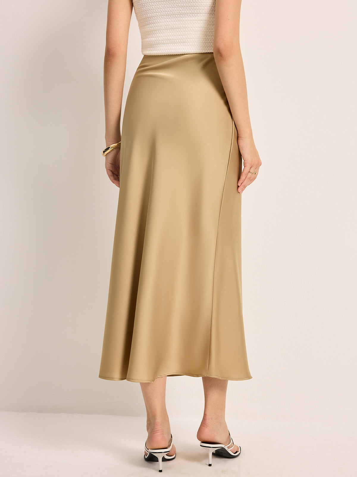 Luxury High Waist Silk Skirt