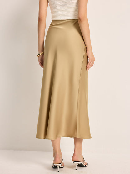 Luxury High Waist Silk Skirt