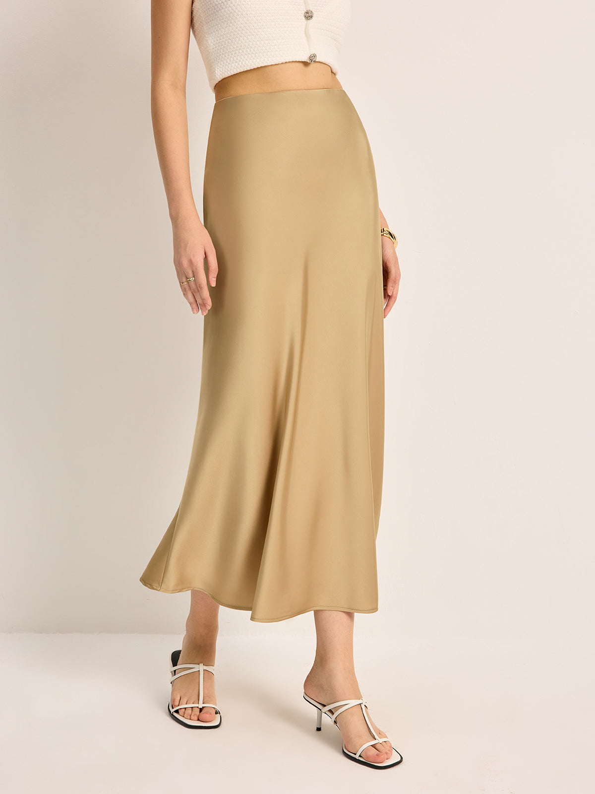 Luxury High Waist Silk Skirt - Pexav
