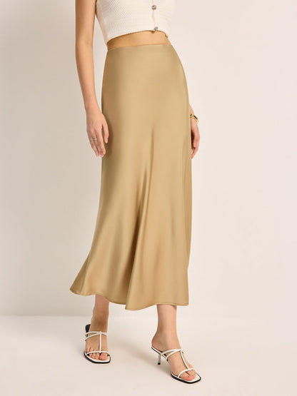 Luxury High Waist Silk Skirt - Pexav