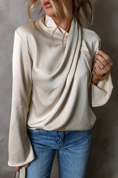 Elegant Women's Blouse with Cross Over Front - Pexav